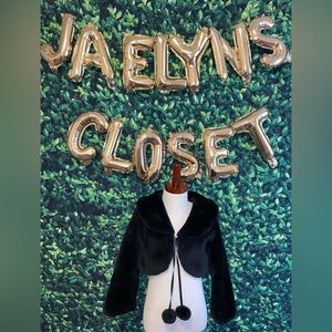 Black fur shawl jacket